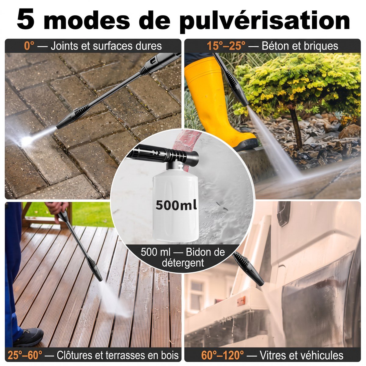 Nettoyage d'une terrasse encrassée